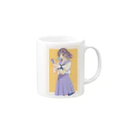 ꜀(.௰. ꜆)꜄もふもふ屋のbleu×summer Mug :right side of the handle