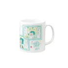 しろと助手くんの家猫工房ショップの夏のマグカップ４コマ マグカップ  Mug :right side of the handle