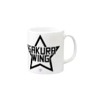 SAKURA WING LLC.のSAKURA WINGスター黒字 マグカップの取っ手の右面