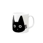 ねこねこねこ！のつぶらな瞳な黒猫ちこちゃん Mug :right side of the handle