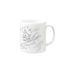 ヒャクブハルコのなみのりサーフィンうさぎ Mug :right side of the handle