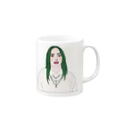 Girl_To_LadyのGreen Hair Girl Mug :right side of the handle