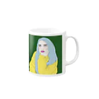 Girl_To_LadyのBlue Hair Girl Mug :right side of the handle