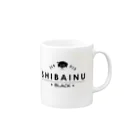 タバタ画房の柴犬（黒柴）ちびちゃん Mug :right side of the handle