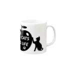 乃舞のNO CATS NO LIFE マグカップの取っ手の右面