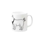 Aliviostaのフレンチブルドッグ しっぽをふる 動物イラスト Mug :right side of the handle