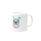 ハピモコのアニマル被り物ハリネズミ Mug :right side of the handle