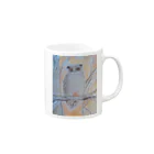 SNOW LIFE JOURNEYの北海道のいきものシリーズ シマフクロウ Mug :right side of the handle