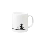 葉脈のじゃれる猫 Mug :right side of the handle