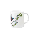 Drecome_Designの野ぶどうとイソヒヨドリ Mug :right side of the handle