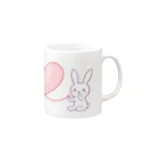 おがわゆきこの寂しがりうさぎ（赤い糸・ペアマグ・白） Mug :right side of the handle