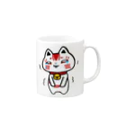 猫面飾屋　SUZURI店のぐすんタマ吉 Mug :right side of the handle