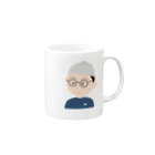 ろけっと🚀の顔イラスト（男.帽子） Mug :right side of the handle