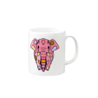 Full of vitality　(フル　オブ　バイタリティ)のElephant☆PINK　(ピンク色の象)　Full of vitality　(フル　オブ　バイタリティ) Mug :right side of the handle