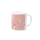 Ellieのフラミンゴとカフェタイム Mug :right side of the handle