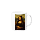 ミステリーキャンバスの名画「モナ・リザ」 Mug :right side of the handle