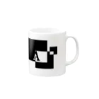 シンプルデザイン：Ｔシャツ・パーカー・スマートフォンケース・トートバッグ・マグカップのシンプルデザインアルファベットＡ Mug :right side of the handle