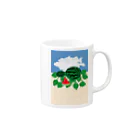 ジルトチッチのデザインボックスのスイカ畑の真っ赤なスイカのグッズです Mug :right side of the handle