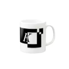 シンプルデザイン：Ｔシャツ・パーカー・スマートフォンケース・トートバッグ・マグカップのシンプルデザインアルファベットK Mug :right side of the handle