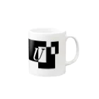 シンプルデザイン：Ｔシャツ・パーカー・スマートフォンケース・トートバッグ・マグカップのシンプルデザインアルファベットU Mug :right side of the handle