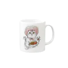 chiyokomeyaの牛丼を推すロリィタ猫 Mug :right side of the handle