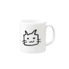 猫の小屋のにやけるネコの丁シャツ Mug :right side of the handle