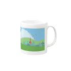 ワシキタチナツ|Illustrationの草むらで昼寝 Mug :right side of the handle
