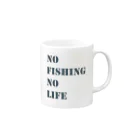 ryoheitatsunokiの釣りマグカップ（NO FISHING NO LIFE） Mug :right side of the handle