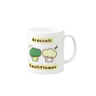 リコペマのにたもの:ブロッコリーとカリフラワー Mug :right side of the handle
