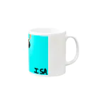 Isajincafeのお不動様マグカップ　水色 Mug :right side of the handle