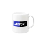 アメリカンベース の空港　AIRPORT　航空　グッズ Mug :right side of the handle