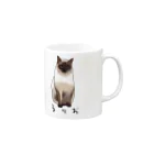 たんたん保護猫グッズのうりおくん Mug :right side of the handle