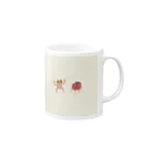 MOYASHI no nitijyoのぴーすくん　りんごくん Mug :right side of the handle