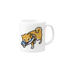 真希ナルセ（マキナル）の木彫りの熊風柴犬（赤柴） Mug :right side of the handle