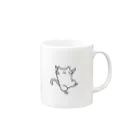 のびネコとおさかなのお店のダンスネコ透過 Mug :right side of the handle