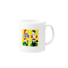 生き方見本市TOKAIの8.全員黄色正方形（小　真ん中） Mug :right side of the handle