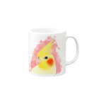 まめるりはことりのほんわかオカメインコ　ルチノー【まめるりはことり】 Mug :right side of the handle