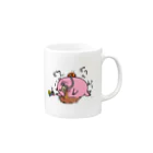 こねこちゃんのぴくぴくピッグ Mug :right side of the handle