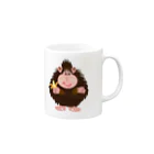 ジルトチッチのデザインボックスのモンキー　パンチ　No.14：バナナゴリラ Mug :right side of the handle