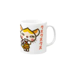 ザ・ワタナバッフルのマロンヘッドのネコ”クスクスクス” Mug :right side of the handle