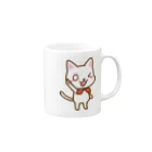 白ねこグループアンテナSHOPの白ねこ公式キャラクター マグカップの取っ手の右面