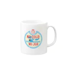 寒がりモンスターの冬と仕事のない国の入国スタンプ(丸形) Mug :right side of the handle