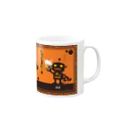【喝っ！パどきあ。】SUZURI店舗のロボシルエット Mug :right side of the handle