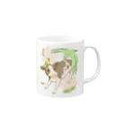 牛絵屋のこうしとことりマグ Mug :right side of the handle