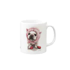 Momojiの犬画のフレンチブルドッグ7 Mug :right side of the handle