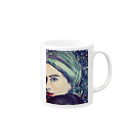 chie_art_galleryのターバンガール Mug :right side of the handle