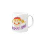 makemikaのhappy girl Mug :right side of the handle