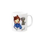 prankids(プランキッヅ)のわんわんとわたし Mug :right side of the handle