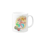 はるじゅりのお花の三つ編み少女 Mug :right side of the handle