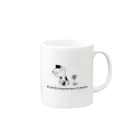 毬栗 ほたての猫と花 Mug :right side of the handle